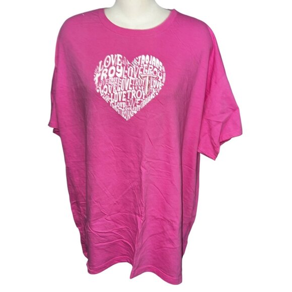 Troy University Graphic Short Sleeve T Shirt Crewneck Sz 3XL Womens Hot Pink - Picture 2 of 9